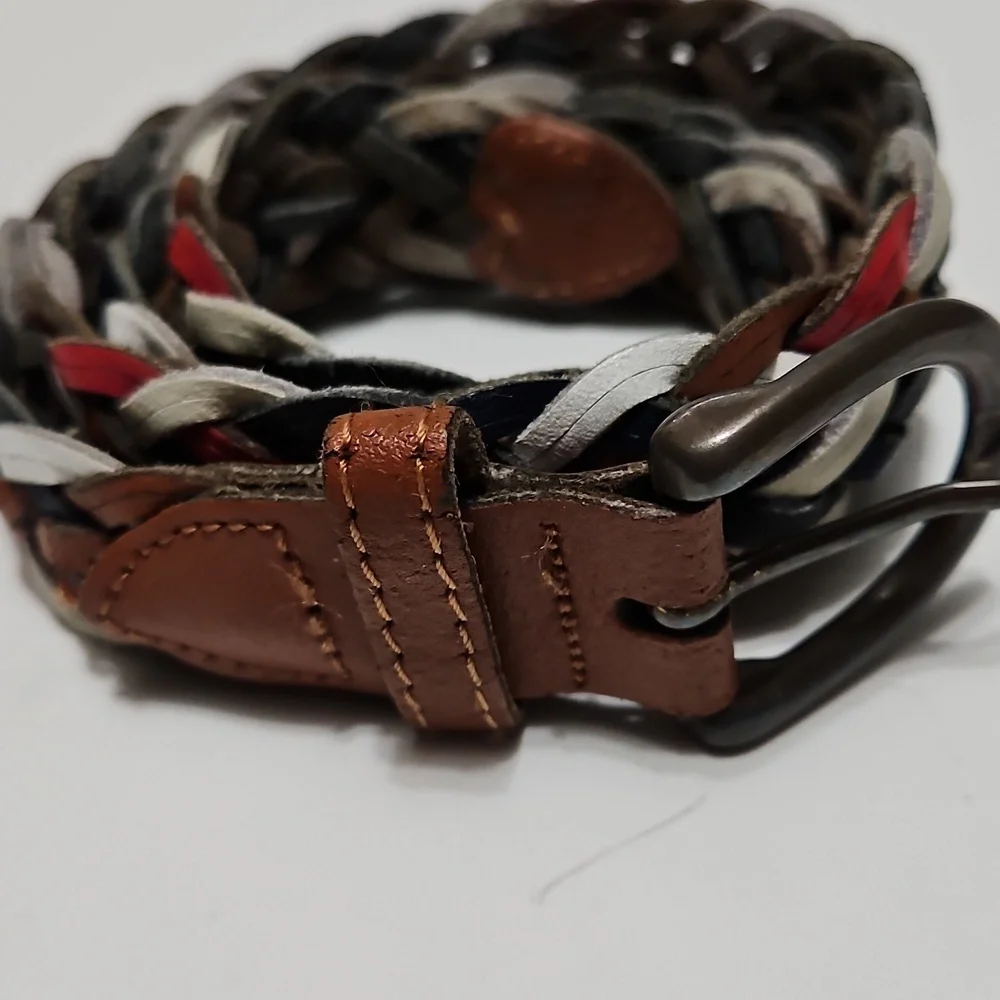 Argentina Capezio Vintage Leather Braided Twist Multi Color Belt Size S/M #1054